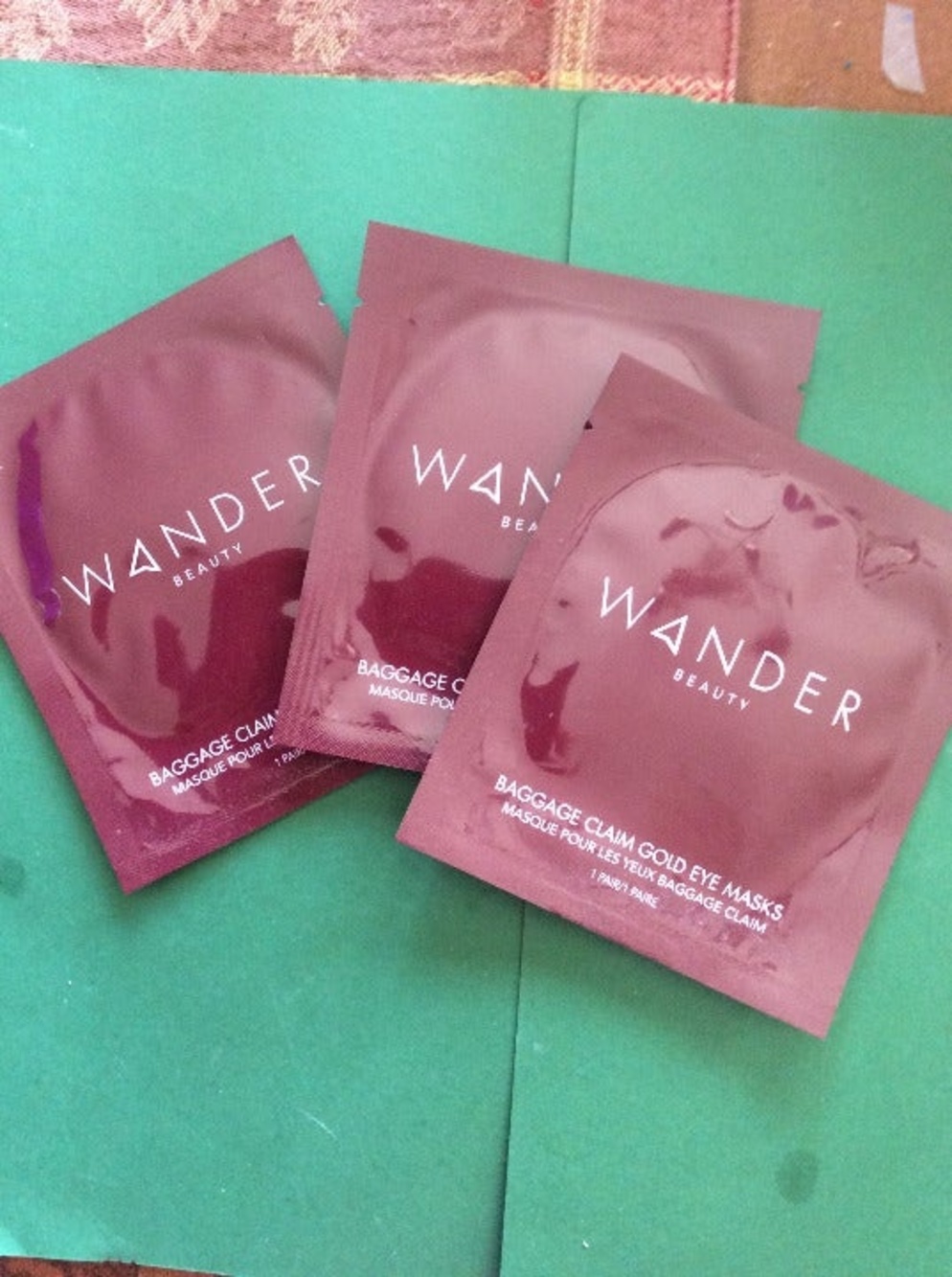 3 Wander Beauty Baggage Claim Gold Eye Masks B30